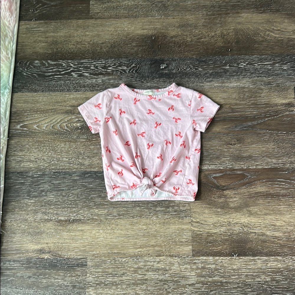 Crewcuts Pink Short Sleeve Tee with Heart Pattern
